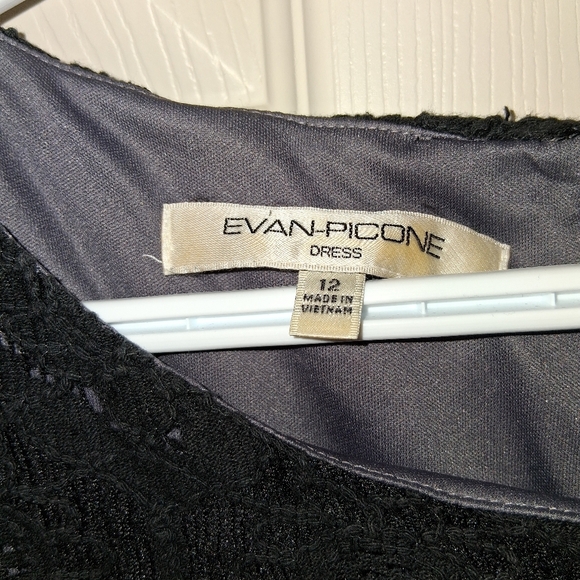 Evan Picone Black Lace Sheath Dress - Picture 2 of 7
